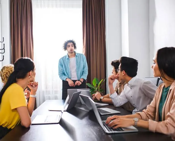 Business meeting with an interpreter
